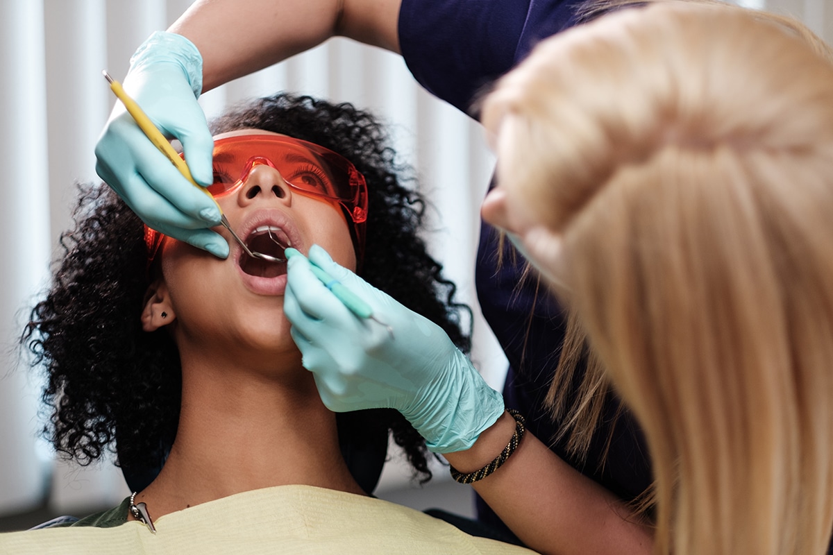 a woman undergoing teeth whitening options
